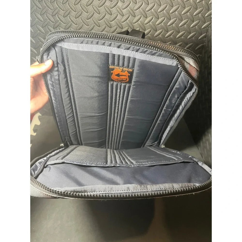 OGIO Covert Backpack Mens OS Orange Gray Plaid Style 111066 Laptop Tech Bag